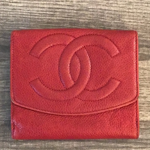 Chanel Red Leather Wallet - Picture 1 of 13
